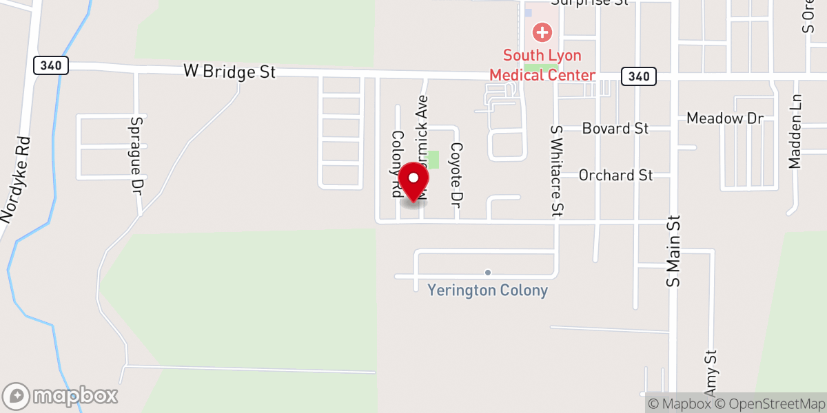 Map showing location of Yerington Church and Tent Ministry
