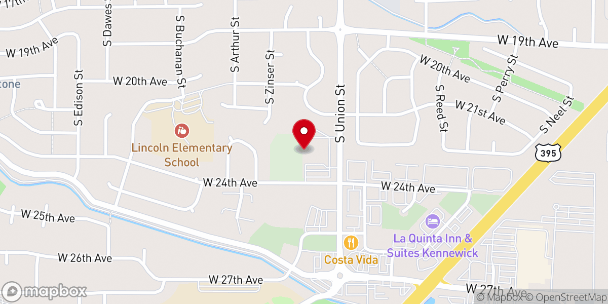 Map showing location of Church of the Nazarene