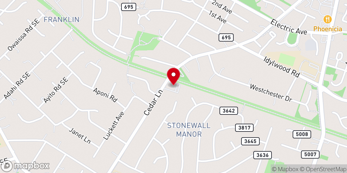 Map showing location of Grace Presbyterian Church