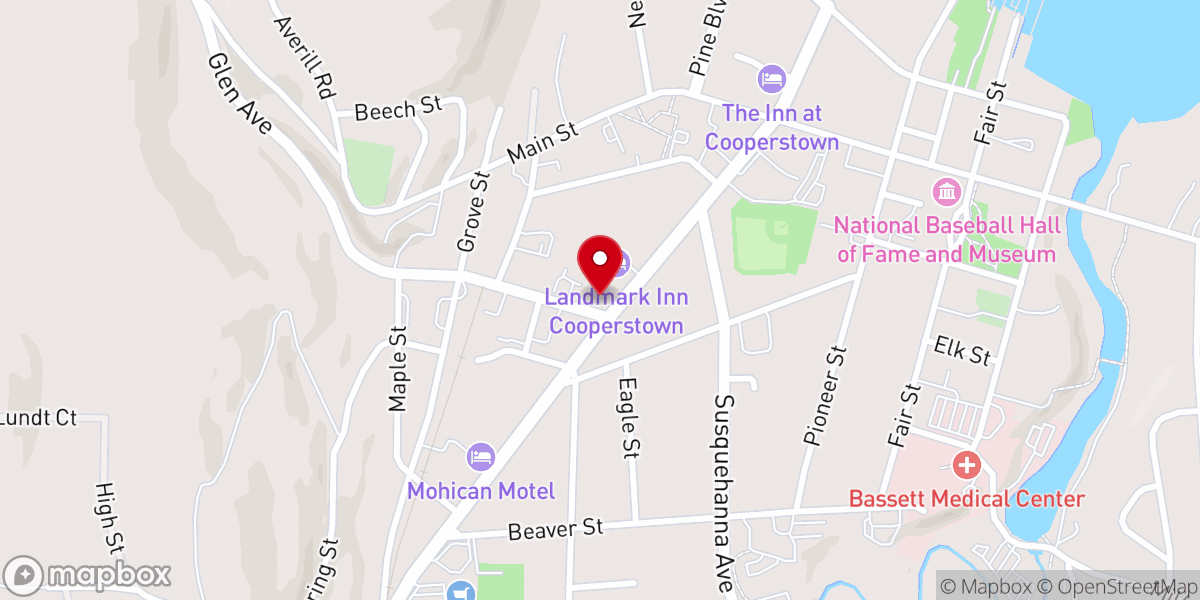 Map showing location of Cooperstown United Methodist Church