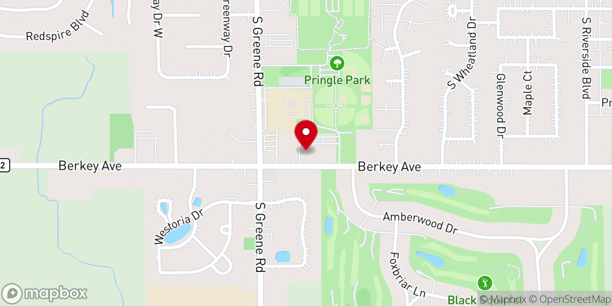 Map showing location of Goshen Christian Church