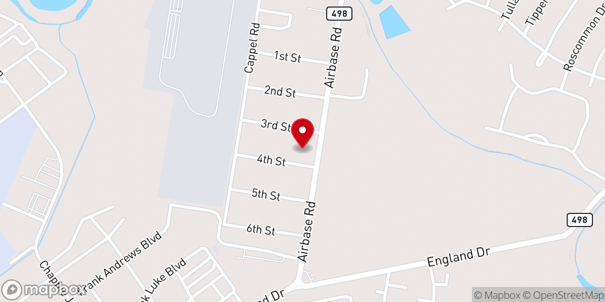 Map showing location of Air Base Baptist Church