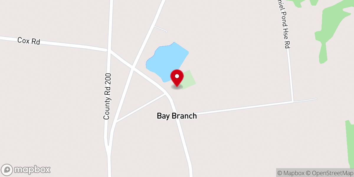 Map showing location of Bay Branch Primitive Baptist