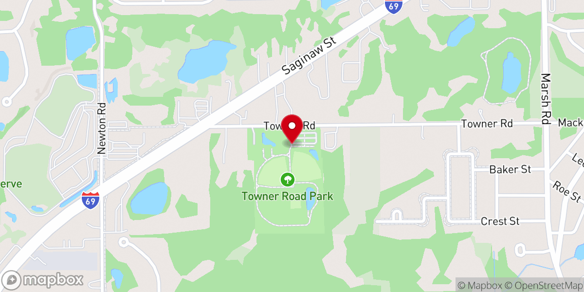 Map showing location of Towner Road Park