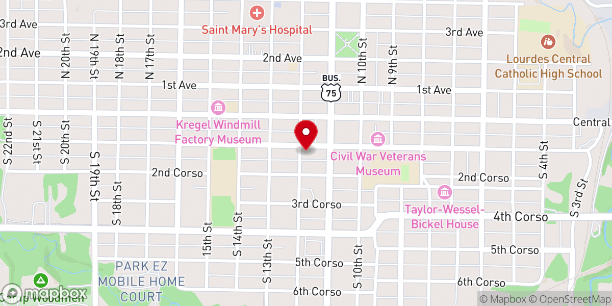 Map showing location of Faith Baptist Church