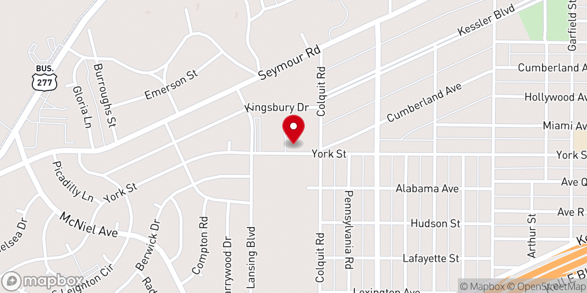 Map showing location of Our Lady Queen of Peace Business Office