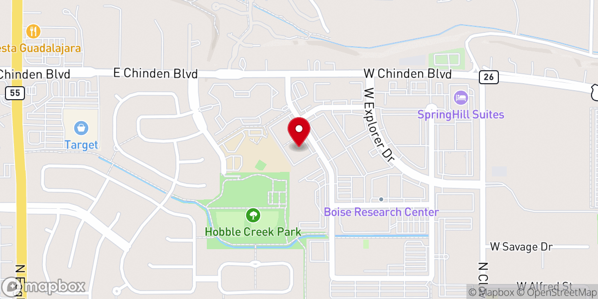 Map showing location of Redeemer Baptist Church