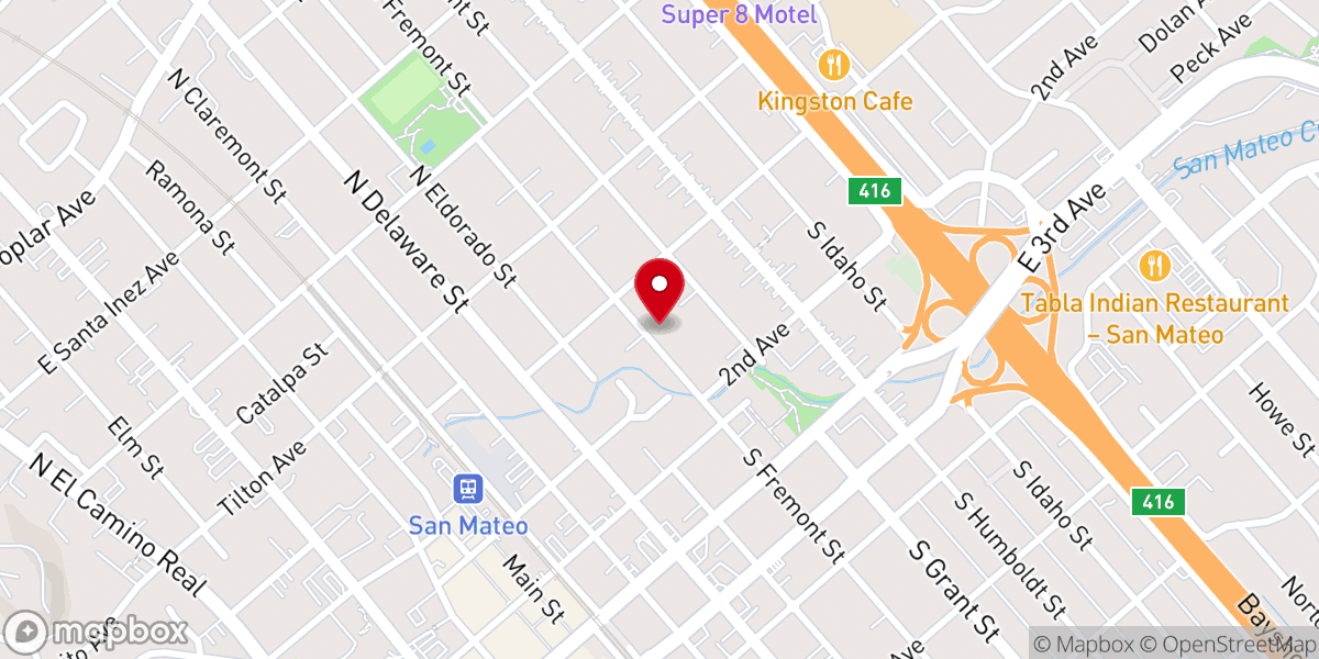 Map showing location of Second Baptist Church