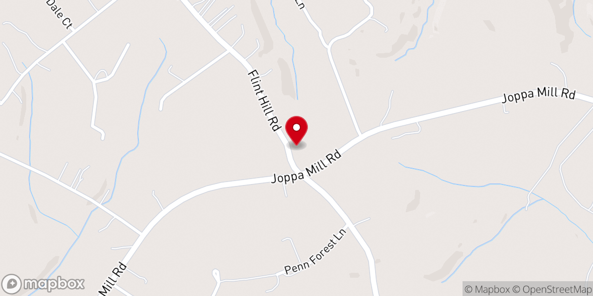 Map showing location of Olive Branch Church