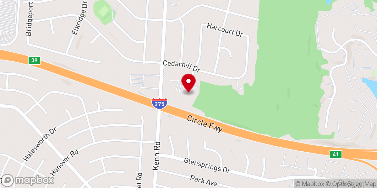 Map showing location of The Calvary Church