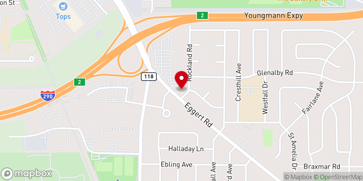 Map showing location of Augustana Lutheran Church