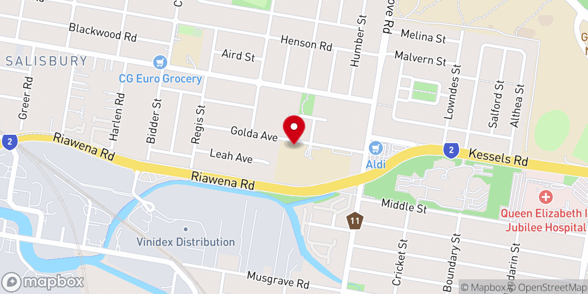 Map showing location of St Pius X Catholic Church