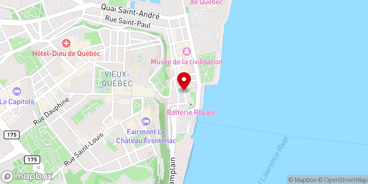 Map showing location of Pub L'Oncle Antoine