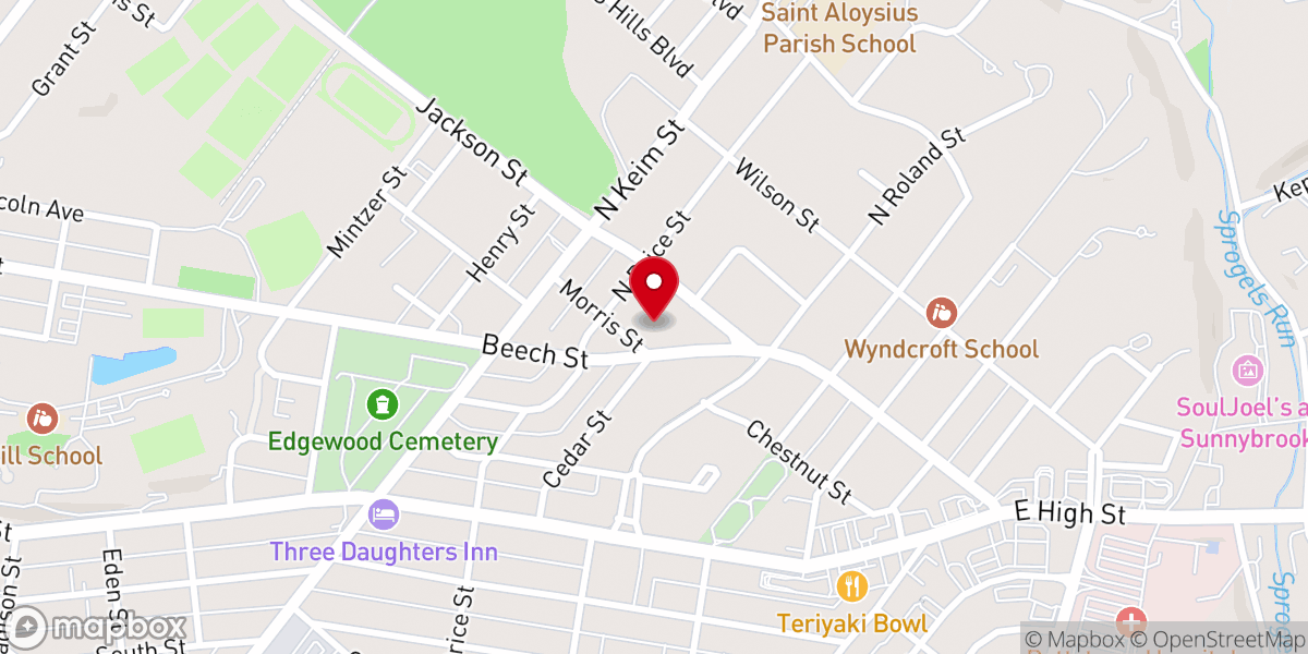 Map showing location of The Village Church- Pottstown Campus