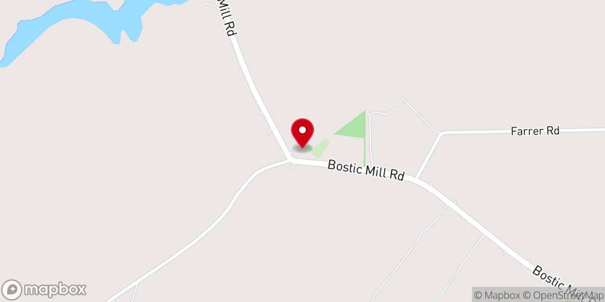 Map showing location of Pierce Grove Baptist Church