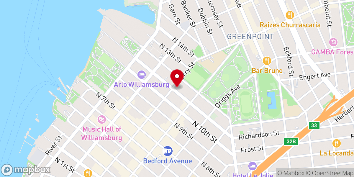Map showing location of Kadampa Meditation Center Williamsburg Branch