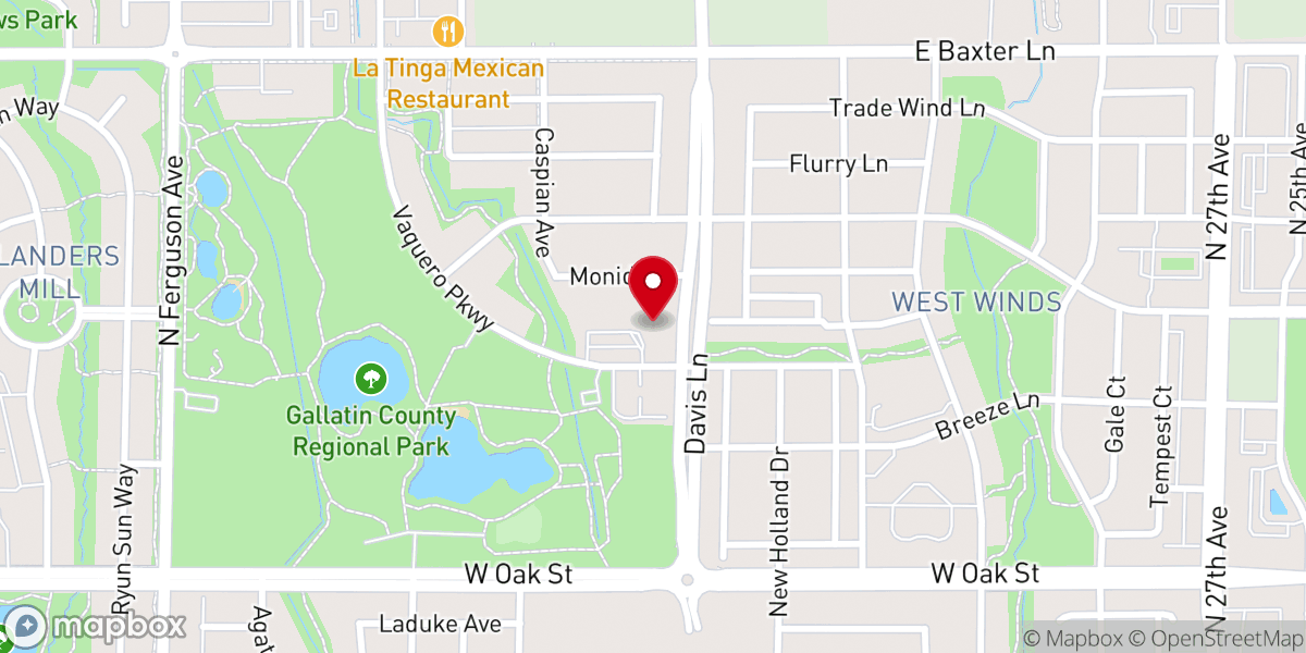 Map showing location of Shining Mountains Lutheran Church