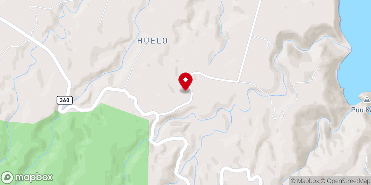 Map showing location of Huelo Door of Faith Church