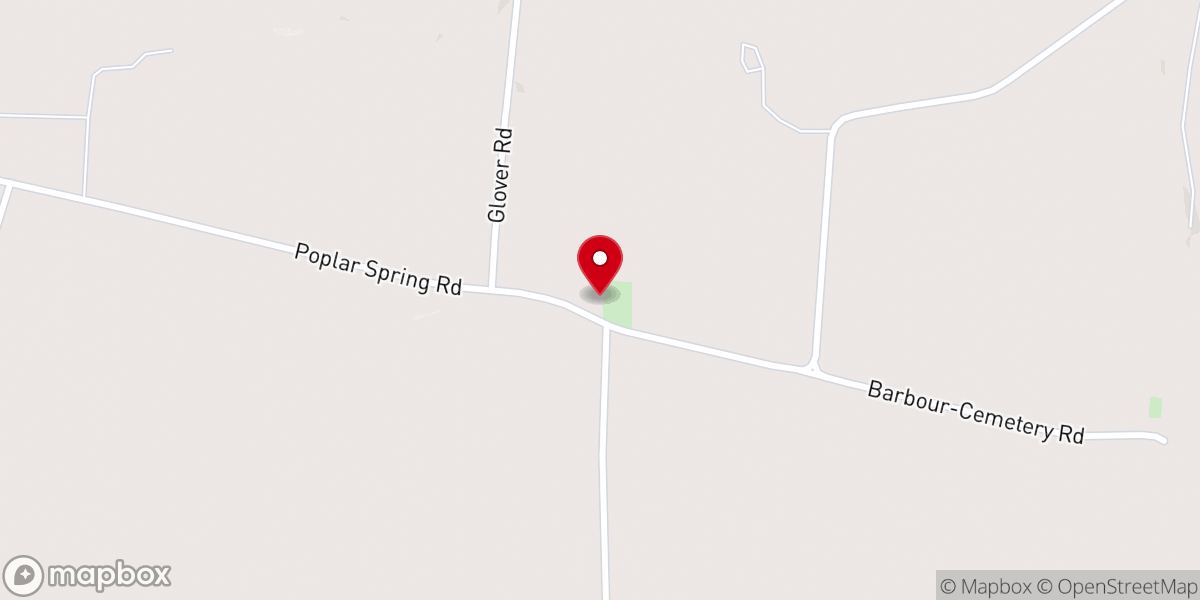 Map showing location of Poplar Spring Church