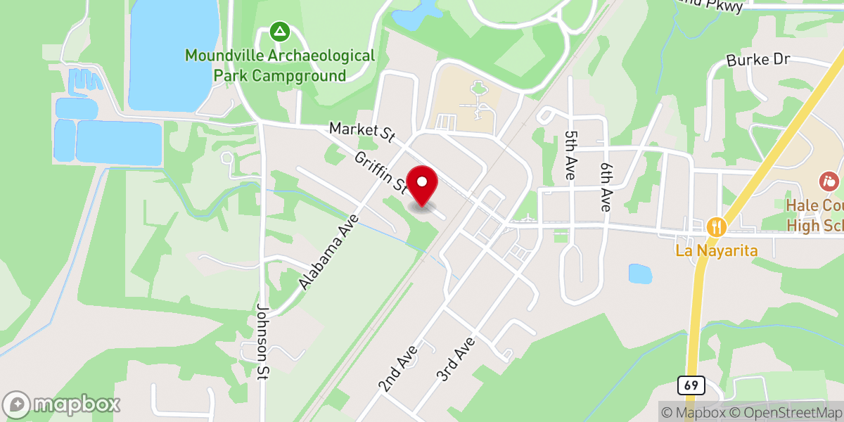 Map showing location of Jefferson Chapel Christian Methodist Episcopal Church