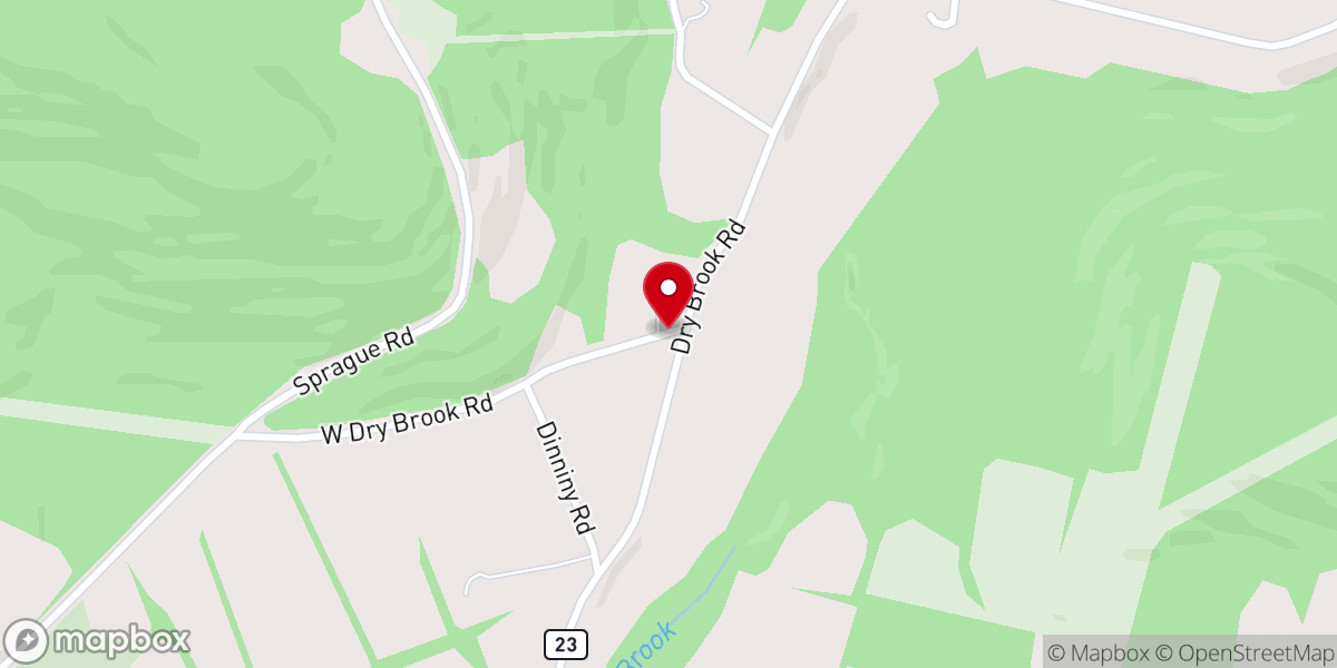 Map showing location of Dry Brook Church