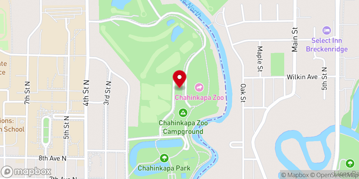 Map showing location of Prairie Rose Chapel