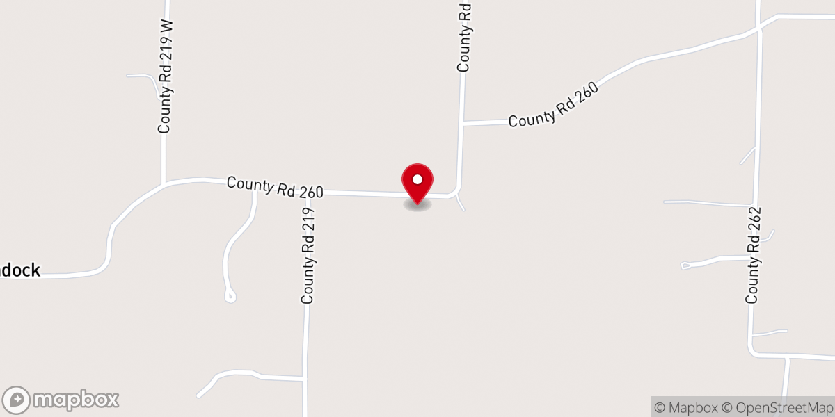 Map showing location of Oak Ridge General Baptist Church