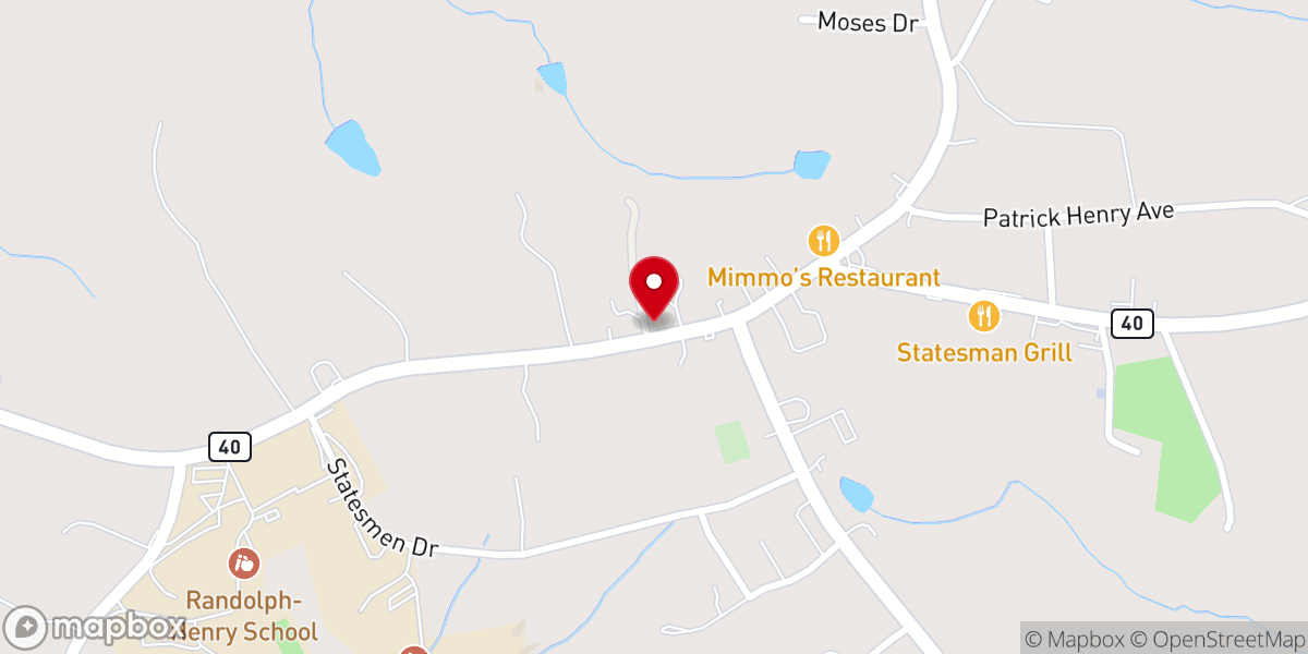 Map showing location of Charlotte Court House United Methodist Church
