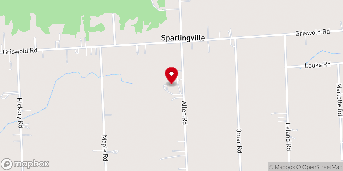 Map showing location of Blue Water Free Methodist Church