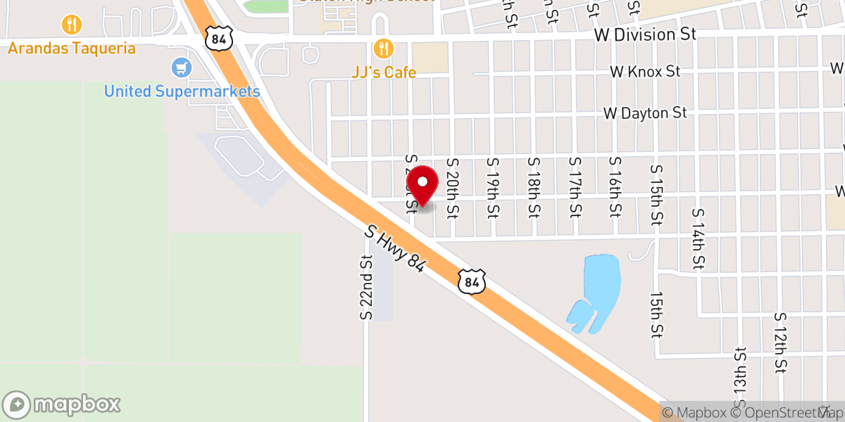 Map showing location of Twenty First Street Baptist Church