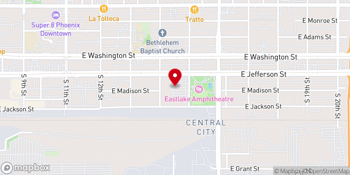 Map showing location of Pilgrim Rest Baptist Church