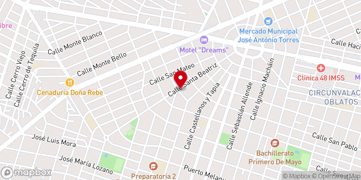 Map showing location of Nueva Vida Iglesia Cristiana Bautista