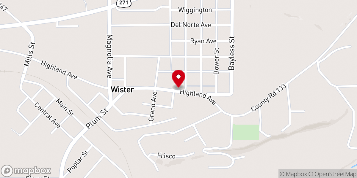 Map showing location of First Baptist Church Parsonage