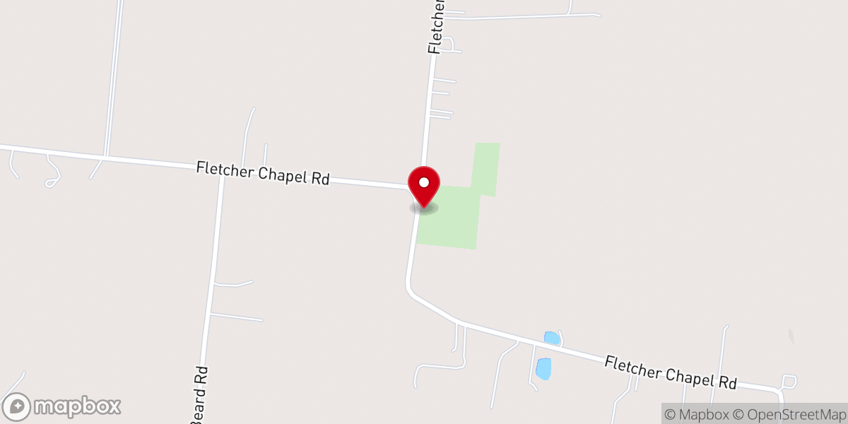 Map showing location of Fletcher Chapel