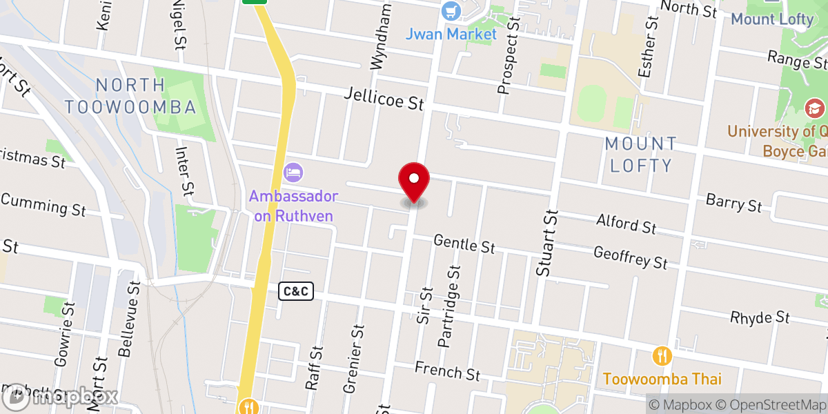 Map showing location of Victory Life Toowoomba