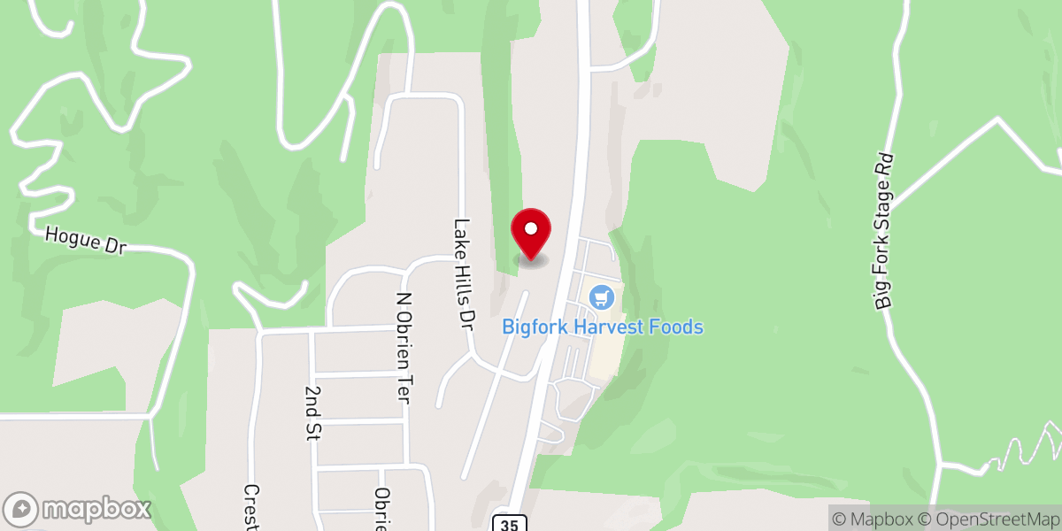 Map showing location of Bethel Chapel Bigfork