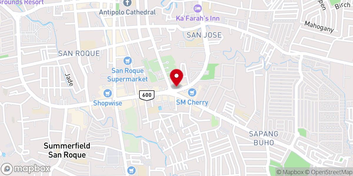 Map showing location of Sumulong Baptist Church East