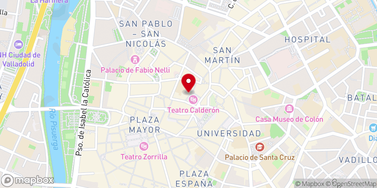 Map showing location of Arzobispado de Valladolid