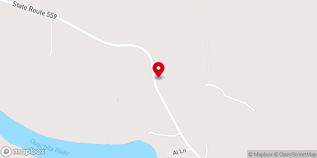 Map showing location of Sandy Bayou Baptist Church