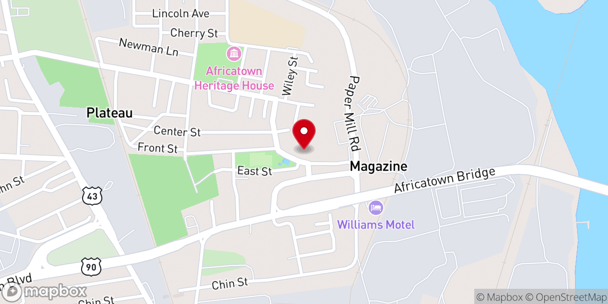 Map showing location of First Hopewell Baptist Church