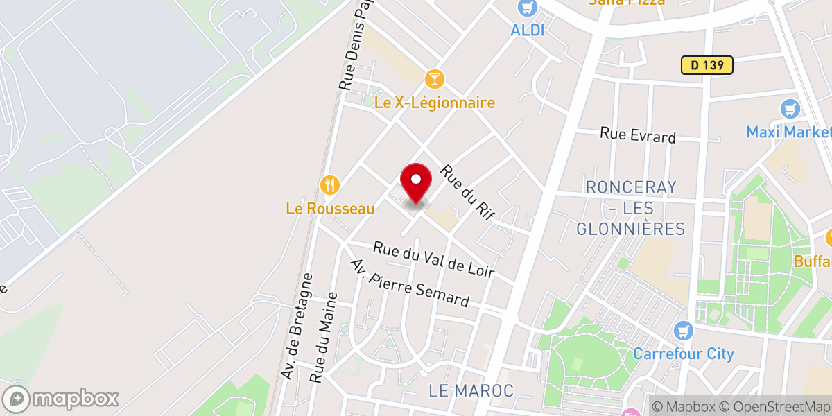 Map showing location of Église Sainte Famille