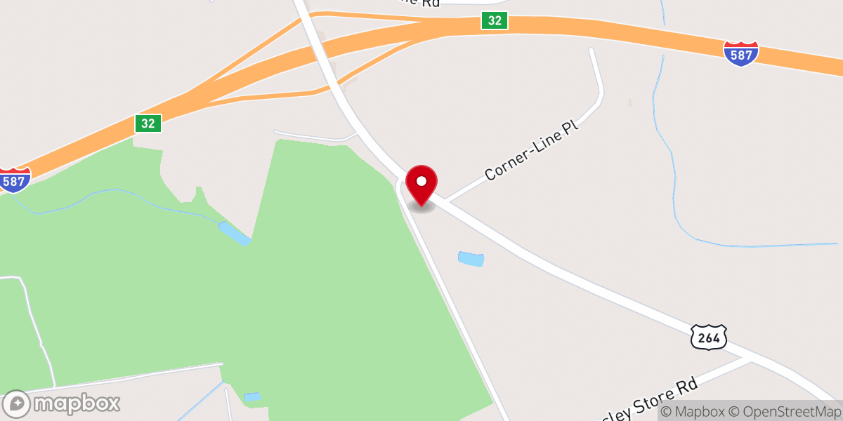 Map showing location of Corner Line Church