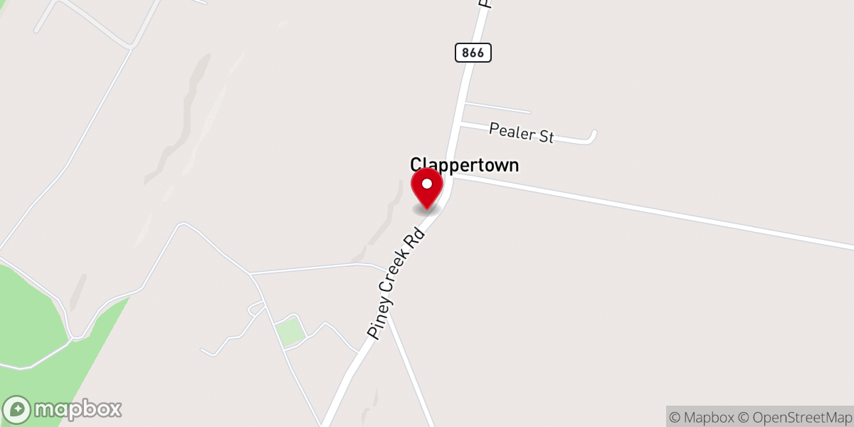 Map showing location of Clappertown C&MA Church