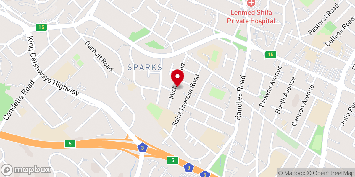Map showing location of First United Pentecostal Church