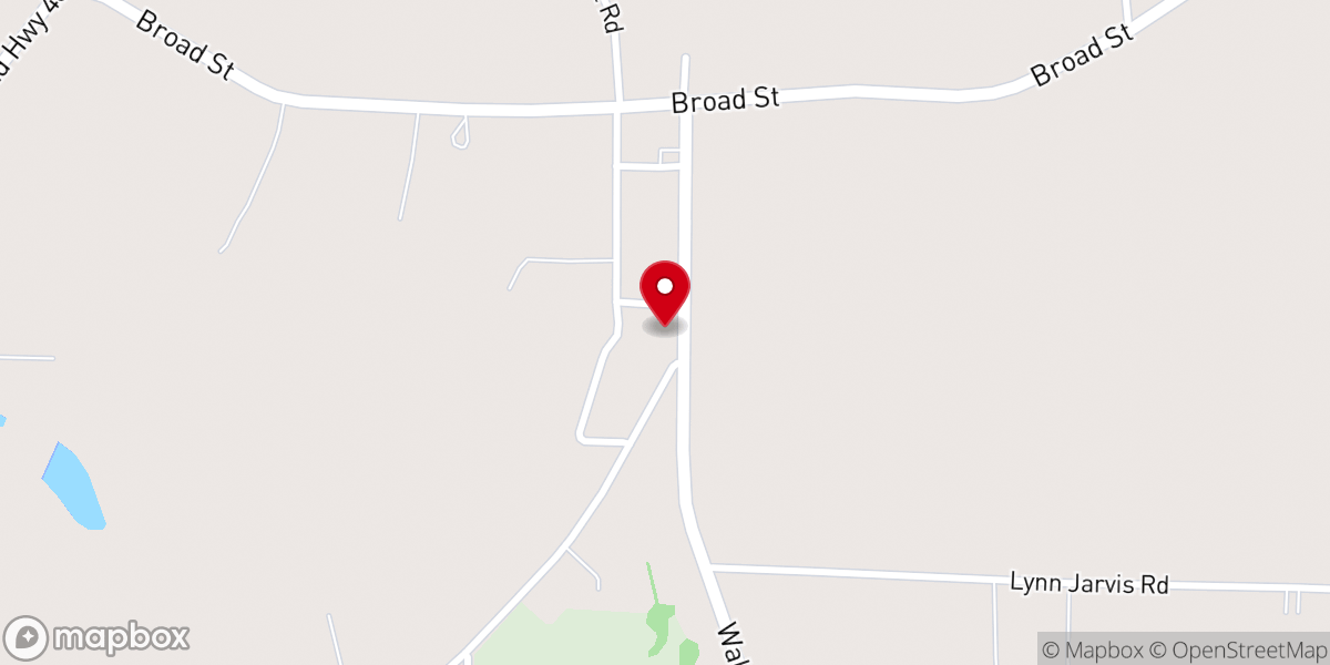 Map showing location of Kinsey Baptist Church