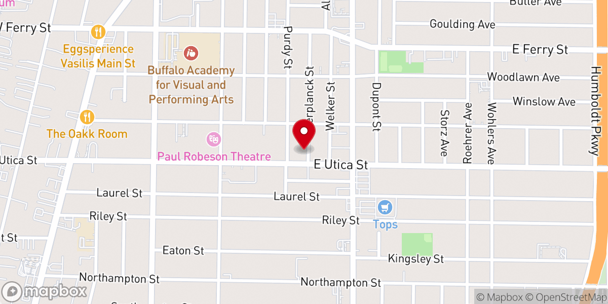 Map showing location of Greater Hope Baptist Church