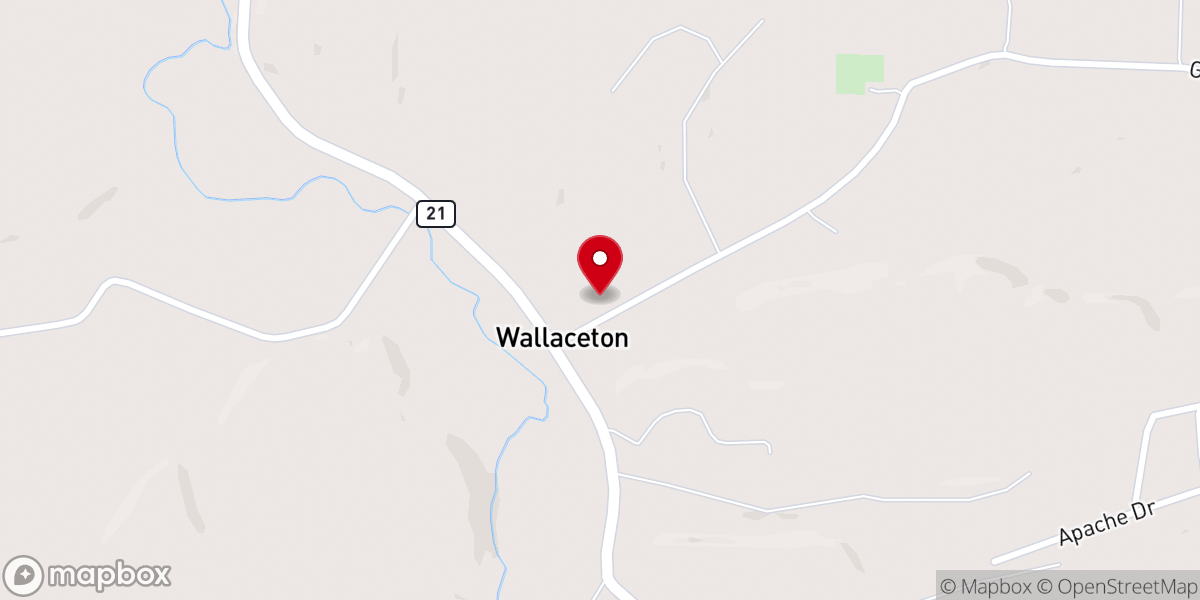 Map showing location of Walleceton Baptist Church