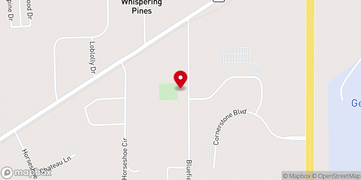 Map showing location of Prairie Grove Baptist Church