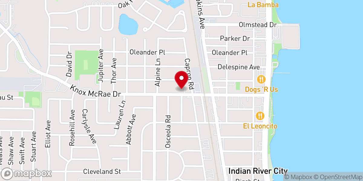 Map showing location of First Baptist Church of Indian River City
