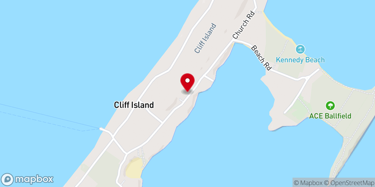 Map showing location of Cliff Island Elementary School